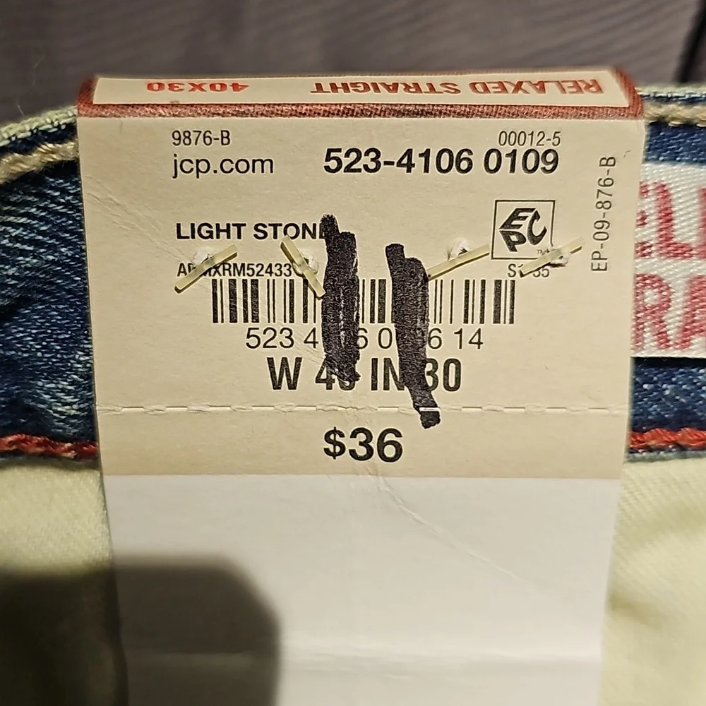 Arizona Jeans NWT 40x30 Light Stone - Picture 4 of 4